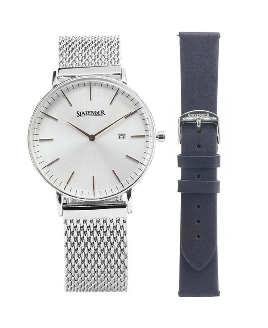Vyriškas Klasikinis Kvarcinis Rodyklinis Watch SLAZENGER SL.9.1974.1.01 Sidabras Dial 40mm