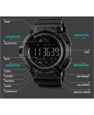 Men Sports Functional Quartz Digital Watch Alarm SKMEI 1245 OG Schwarz Dial 55mm image 3