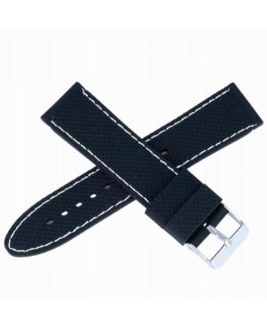 Watch Strap Diloy SBR22.58.22 Black Silicone Schwarz 22 mm image 1