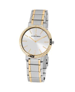 Women Fashion Klasické Quartz Analog Watch JACQUES LEMANS 1-2016B Silver Dial 36mm