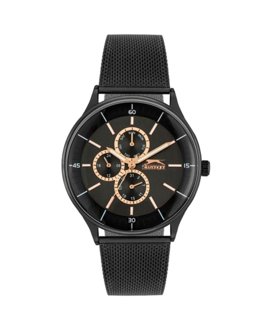 Men Fashion Quartz Watch SLAZENGER SL.9.6091.2.01 Schwarz Dial 43mm