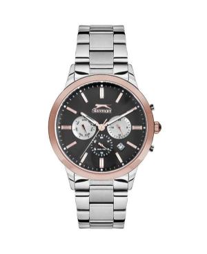 Men Fashion Quartz Analog Watch SLAZENGER SL.9.6095.2.02 Černá Dial 43mm