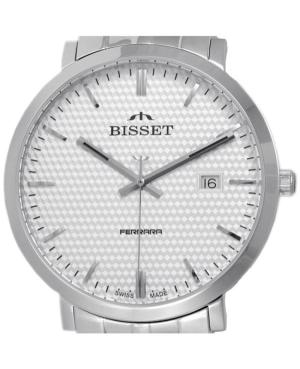 Мужские Классические Швейцарские Кварцевые Аналоговый Часы BISSET BSDE86SISX05BX Серебряного цвета Циферблат 42mm изображение 3