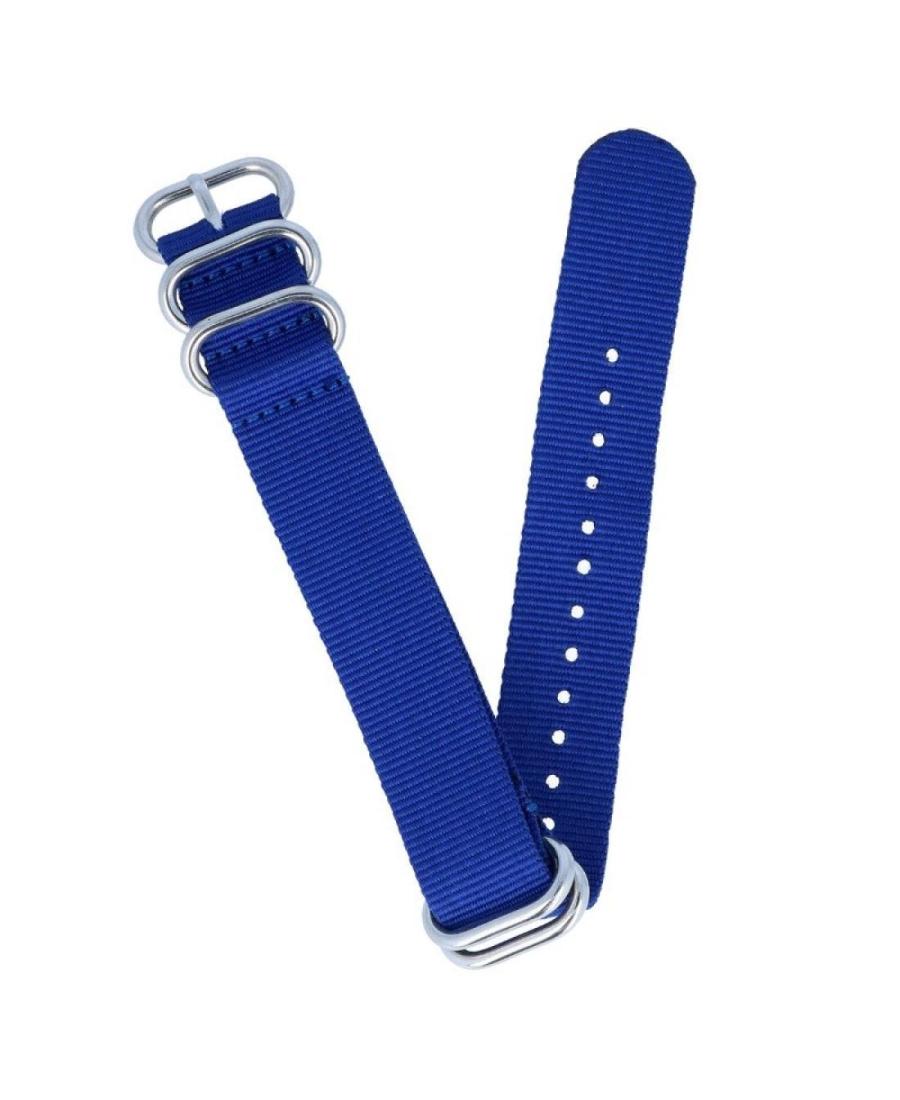 Watch Strap Diloy 409.05.20 Blue Textile Blau 20 mm