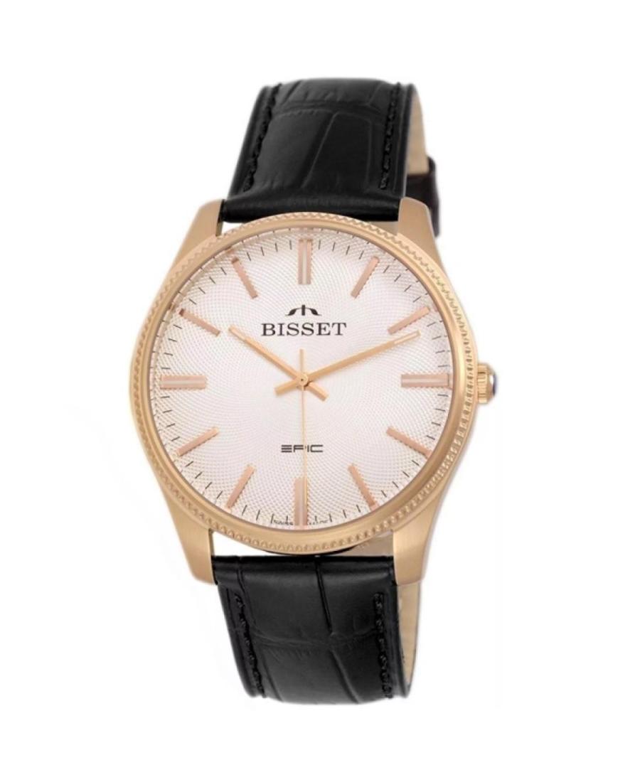 Men Klasické Swiss Quartz Analog Watch BISSET BSCE55RISX05BX Bílá Dial 42mm