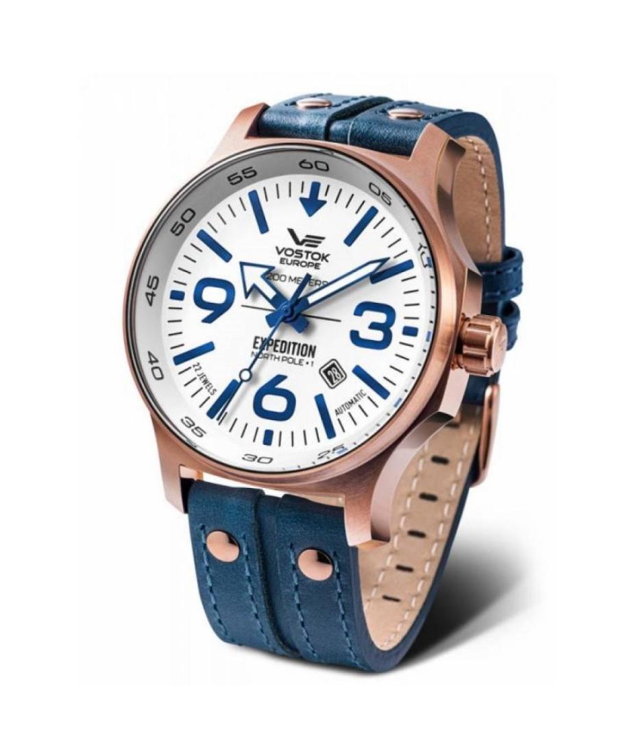 Men Sports Diver Watch VOSTOK EUROPE YN55-595B641 Bílá Dial 47mm