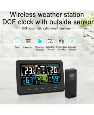 Lexinda EM-D003 weather station clock Plastic czarny Plastik Tworzywo Sztuczne Czarny image 4