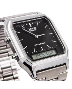 Men Japan Quartz Digital Watch Alarm CASIO AQ-230A-1DMQYES Black Dial 28mm image 3