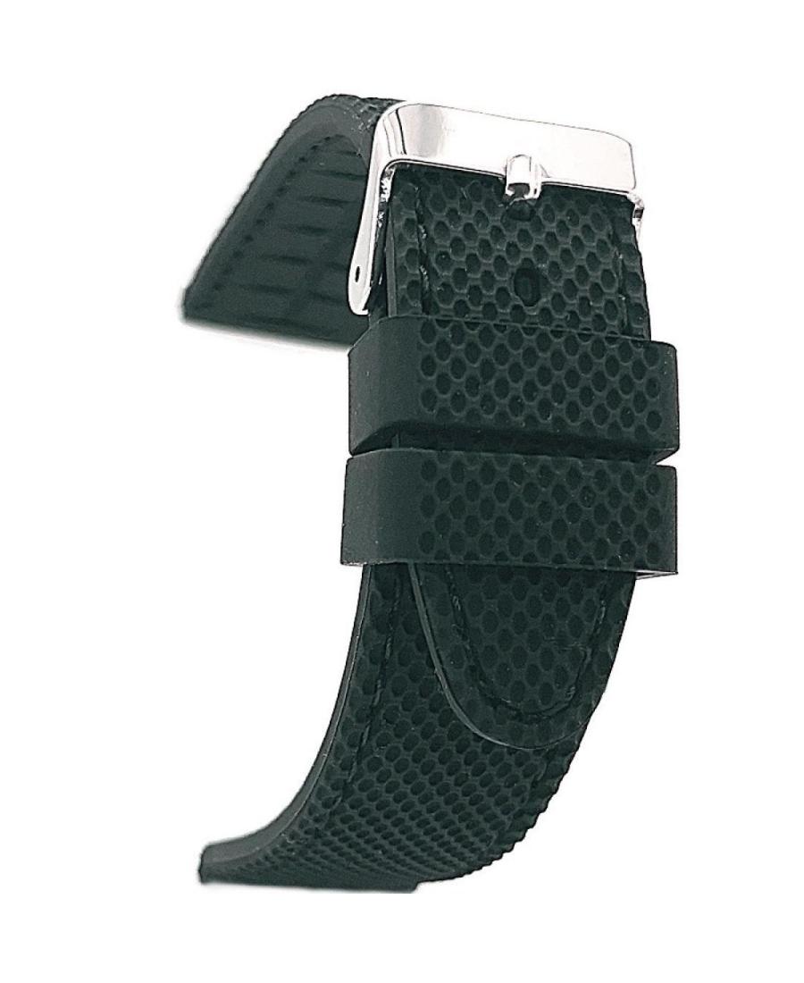 Watch Strap Diloy SBR22.01.22 Black Silicone Schwarz 22 mm