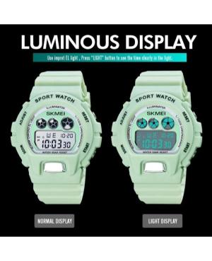 Women Sports Functional Quartz Digital Watch Alarm SKMEI 1775GN Silver color Dial image 5