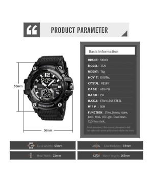 Vyriškas Sportinis Su funkcijomis Kvarcinis Digital Watch Timer SKMEI 1725RD Raudona Dial 56mm image 3