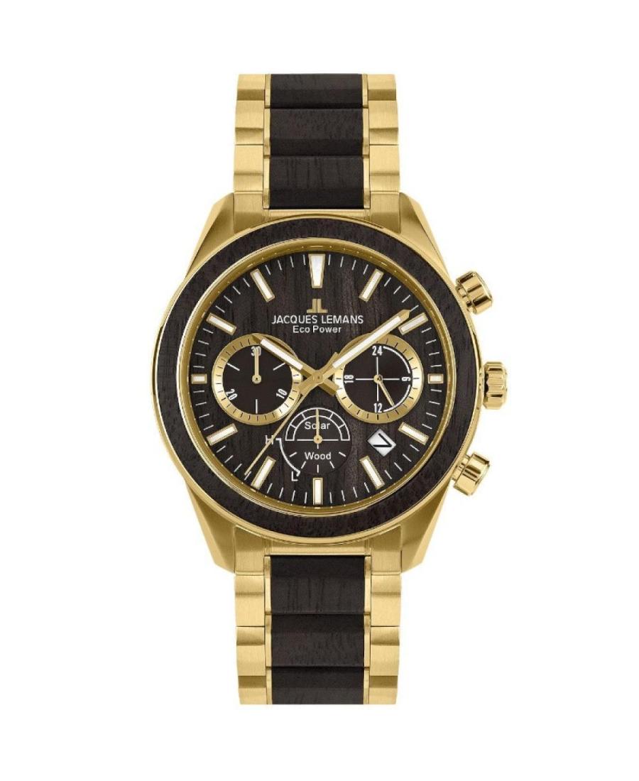 Men Klasické Quartz Analog Watch Chronograph JACQUES LEMANS 1-2115L Hnědá Dial 44mm