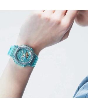 Men Sports Functional Diver Japan Quartz Digital Watch Timer CASIO GMA-S2100SK-2AER G-Shock Blue Dial 43mm image 7