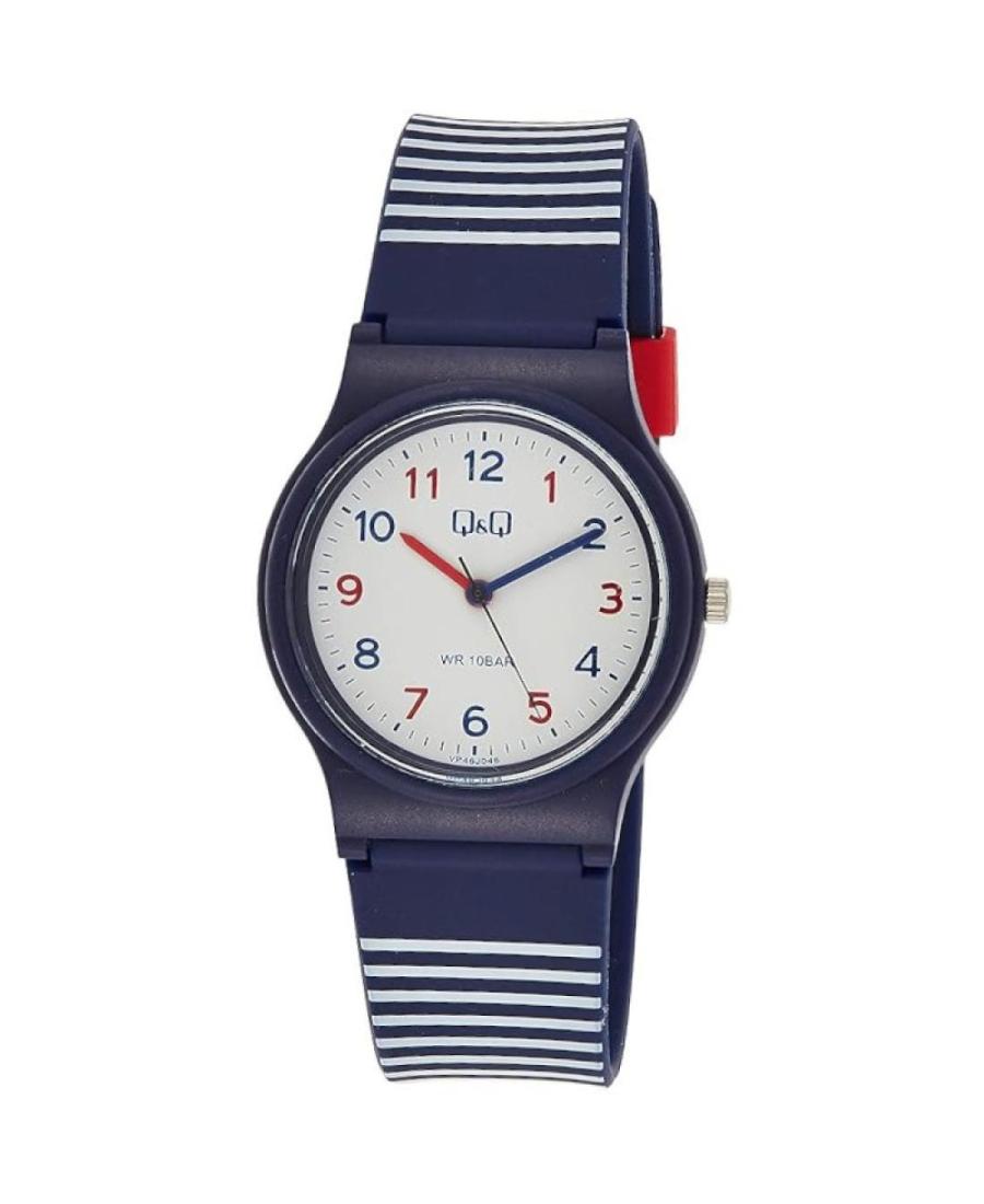 Japan Quartz Analog Watch Q&Q VP46J046Y White Dial 35mm