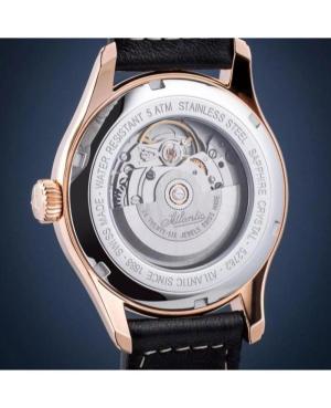 Men Klasické Luxury Swiss Automatic Analog Watch ATLANTIC 52782.44.63 Černá Dial 40mm image 3