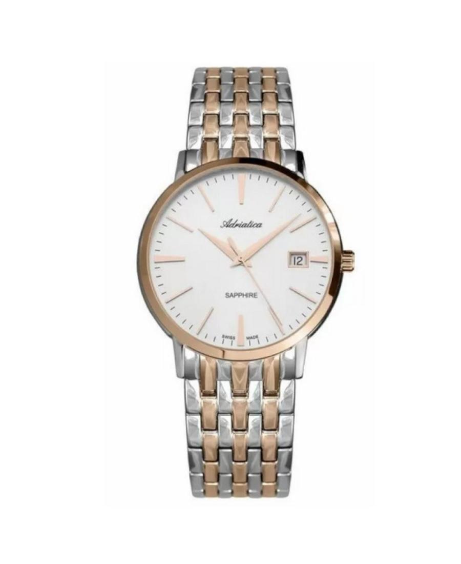 Moteriškas Classic Analog Klasikinis Swiss Kvarcinis Watch ADRIATICA Balta Dial 38mm A1243.R113QS