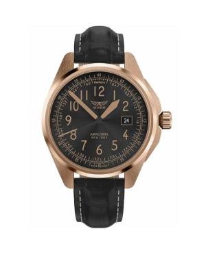 Men Classic Swiss Quartz Analog Watch AVIATOR V.1.38.2.323.4 Black Dial 42.8mm