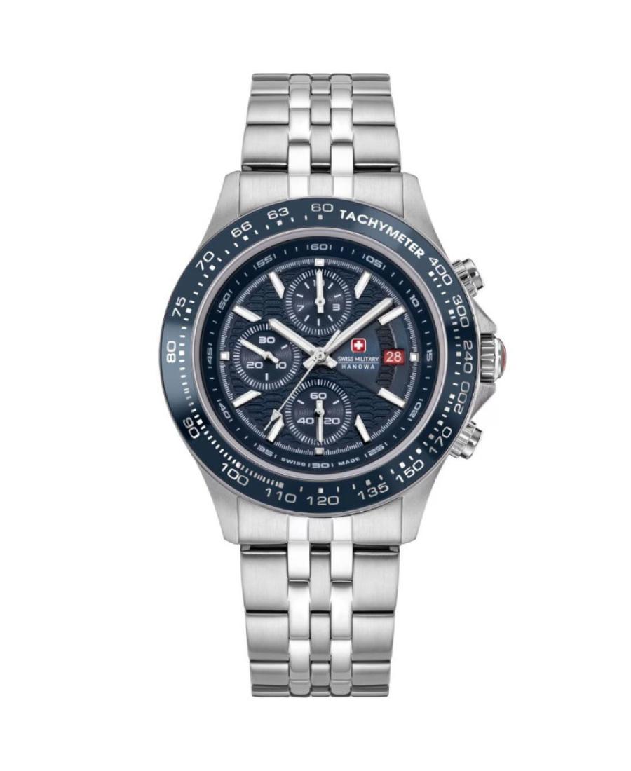 Men Sports Swiss Quartz Analog Watch Chronograph SWISS MILITARY HANOWA SMWGI0003403 Blau Dial 43mm
