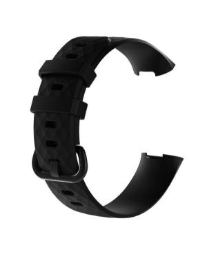 Fitbit Charge 3/4 SL BK L watch strap Black Silicone Schwarz 22 mm image 4