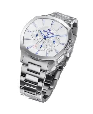 Men Sports Swiss Quartz Analog Watch Chronograph TIME FORCE TF5029M-02M Silver Dial 42mm image 3