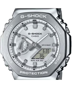 Vyriškas Sportinis Su funkcijomis Diver Japoniškas Kvarcinis Digital Watch Timer CASIO GM-2110D-7AER G-Shock Sidabras Dial image 7