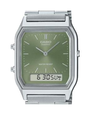 Men Japan Quartz Analog Watch Alarm CASIO AQ-230A-3AMQYES Green Dial 28mm image 9
