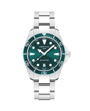 Mężczyźni klasyczny sportowy Diver Szwajcar kwarcowy analogowe Zegarek CERTINA C048.410.11.091.00 Zielony Wybierz 40mm