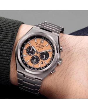 Men Sports Japan Eco-Drive Analog Watch CITIZEN CA4610-85Z Orange Dial 42.5mm image 4