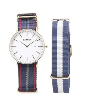 Men Classic Quartz Analog Watch SLAZENGER SL.9.1980.1.06 White Dial 40mm