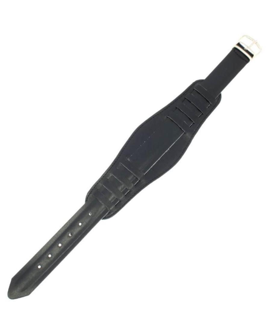 Retro-style watch strap KM2.01.16.W Imitation leather Black 16 mm
