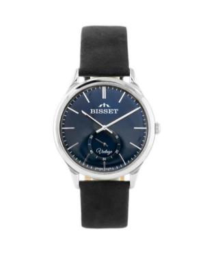 Men Klasické Swiss Quartz Analog Watch BISSET BSCE58SIDX05BX Modrá Dial 40mm
