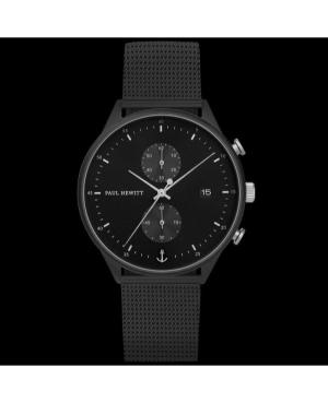 Men Classic Quartz Analog Watch Chronograph PAUL HEWITT PH-C-B-BSS-5M Black Dial 42mm