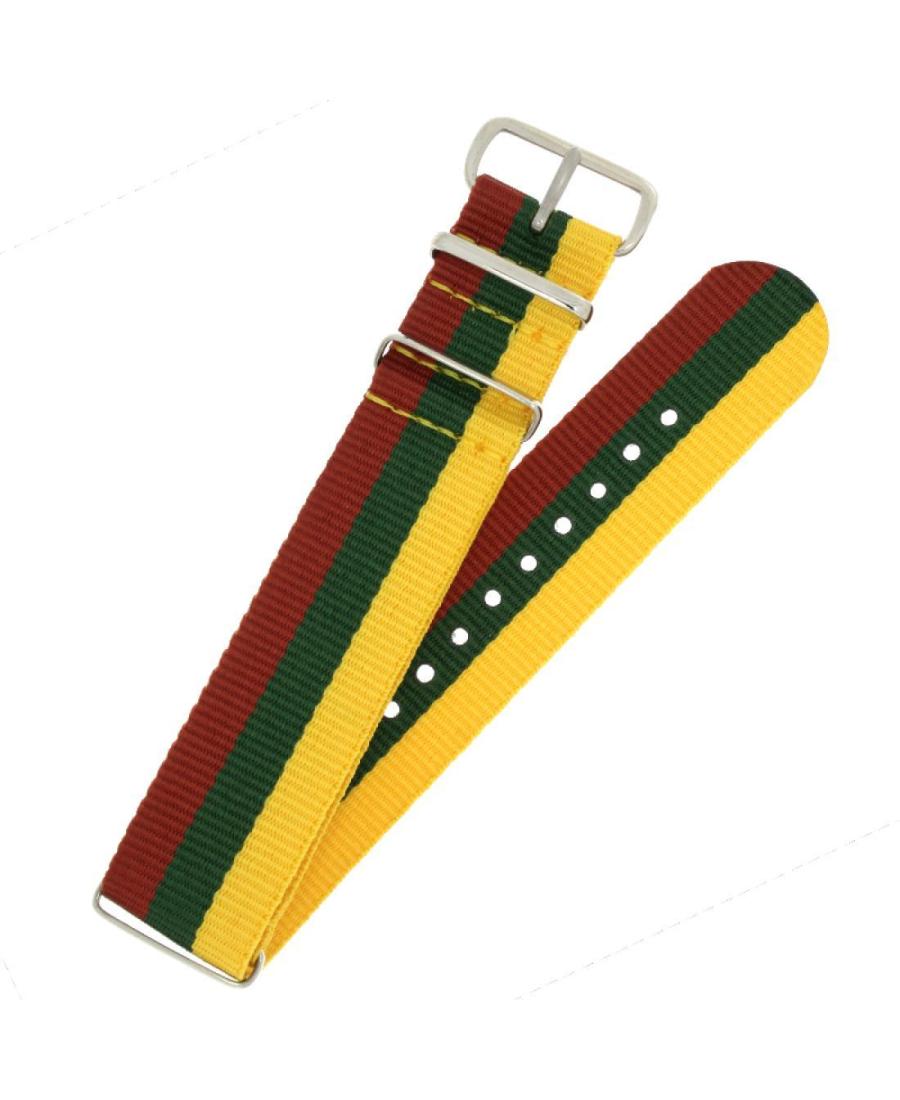 Nylon Watch Strap KPR.LT.20.W Red Yellow Textile Green 20 mm