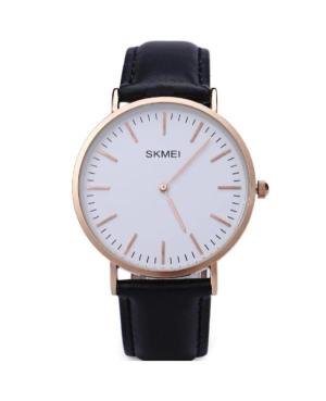 Vyriškas Modernus (fashion) Kvarcinis Rodyklinis Watch SKMEI 1181 black leather Balta Dial 40mm