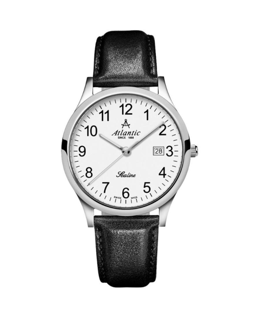 Men Klassisch Swiss Quartz Analog Watch ATLANTIC 62341.41.13 Weiß Dial 40mm