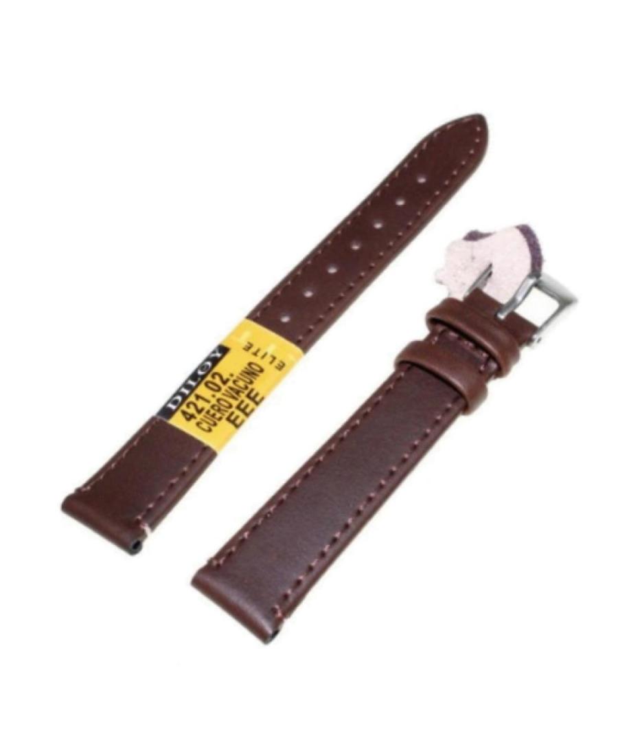 Watch Strap Diloy 421.02.10 Brown Hnědá 12 mm