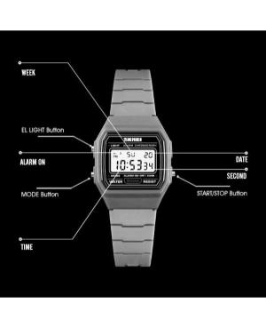 Men Sports Functional Quartz Digital Watch Alarm SKMEI 1460RS Silver color Dial 26mm image 1