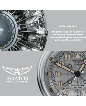 Чоловічий Класичний Швейцарський Механічний Наручний Годинник AVIATOR V.3.36.0.286.4 image 7