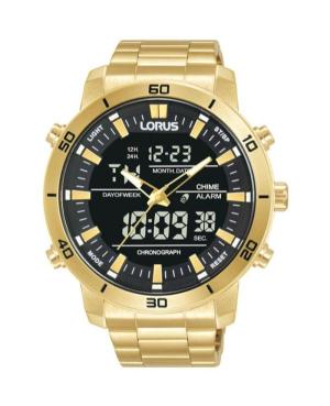 Men Classic Functional Japan Quartz Digital Watch Alarm LORUS RW660AX-9 Black Dial 46mm