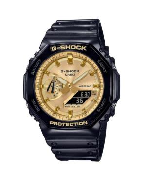 Men Functional Sports Diver Japan Quartz Analog Watch Timer CASIO GA-2100GB-1AER G-Shock Gold color Dial 45mm