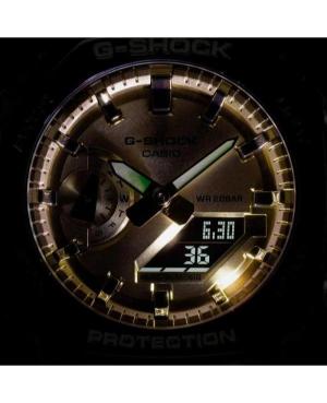 Vyriškas Sportinis Su funkcijomis Diver Japoniškas Kvarcinis Digital Watch Timer CASIO GA-2100GB-1AER G-Shock Gold color Dial 7m image 8