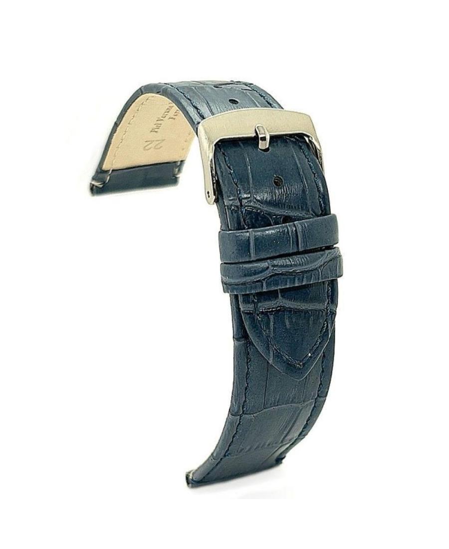 Watch Strap Diloy 402.05.22 Blue Blau 22 mm