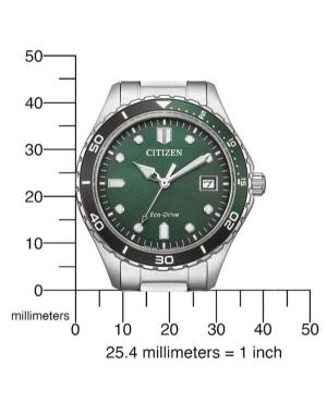 Moteriškas Klasikinis Sportinis Japoniškas Elektroninis, Solar Rodyklinis Watch CITIZEN AW1828-80X Žalia Dial 37mm image 2