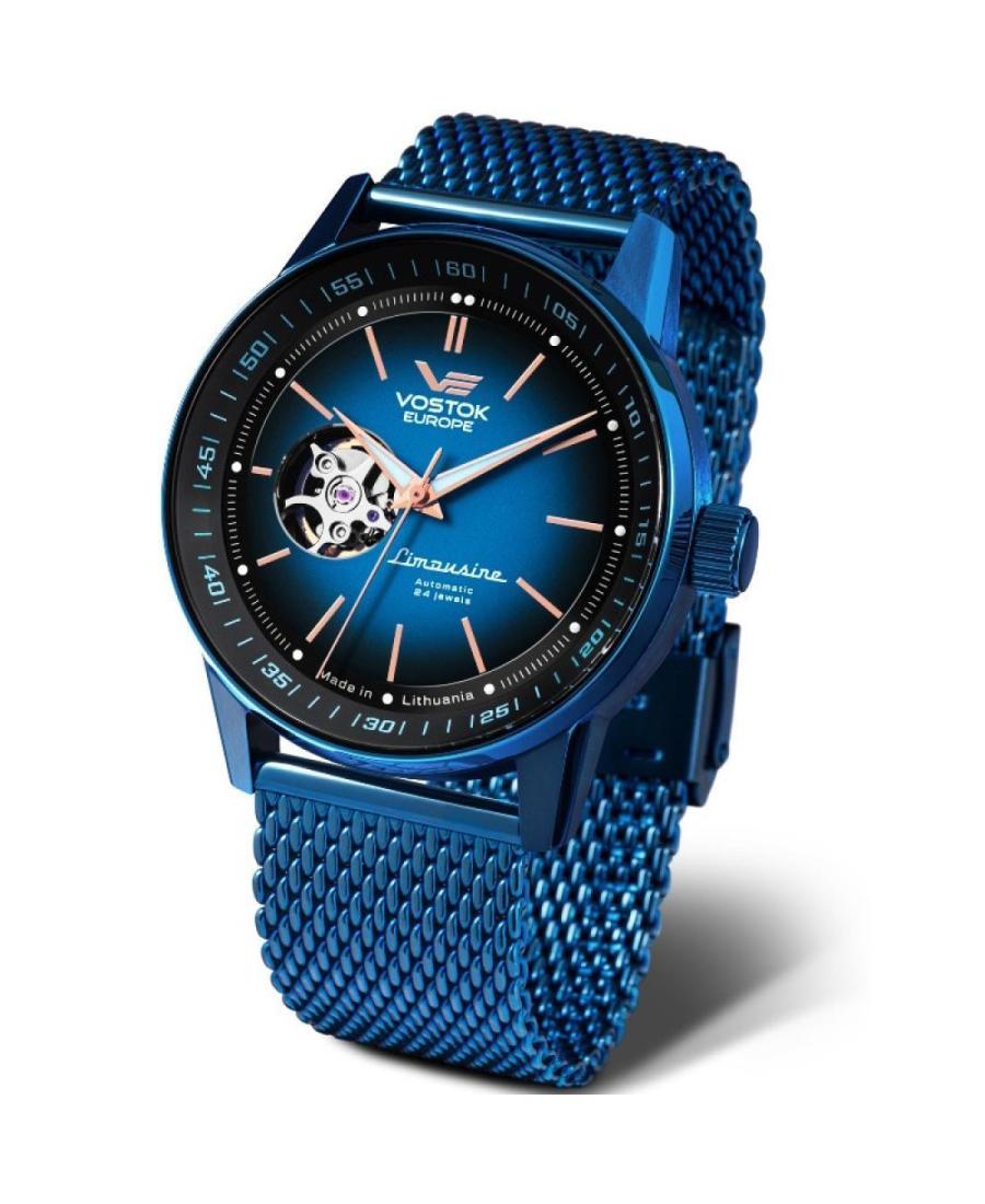 Mężczyźni Moda klasyczny automatyczny analogowe Zegarek Szkielet VOSTOK EUROPE NH38-560D681BR Niebieska Wybierz 43mm