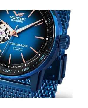 Men Fashion Classic Automatic Analog Watch Skeleton VOSTOK EUROPE NH38-560D681BR Blue Dial 43mm image 2
