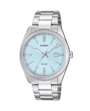 Vyriškas Klasikinis Japoniškas Kvarcinis Rodyklinis Watch CASIO MTP-1302PE-2AVEF Mėlyna Dial 38mm
