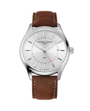 Men Klasické Luxury Swiss Quartz Analog Watch FREDERIQUE CONSTANT FC-252SS5B6 Silver Dial 40mm