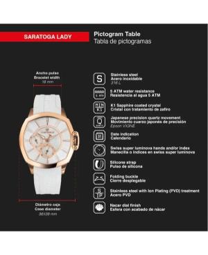 Women Klassisch Sports Swiss Quartz Analog Watch TIME FORCE TF5029LR-02 Silver Dial 36mm image 2