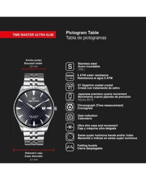 Vyriškas Sportinis Swiss Kvarcinis Rodyklinis Watch TIME FORCE TF5041MAN-01M Juodas Dial 41mm image 3
