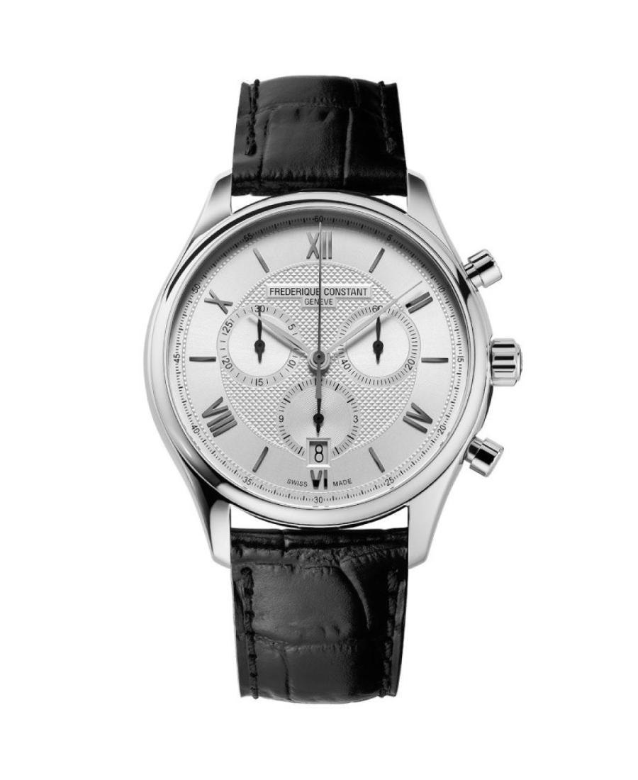 Men Klasické Luxury Swiss Quartz Analog Watch Chronograph FREDERIQUE CONSTANT FC-292MS5B6 Silver Dial 40mm